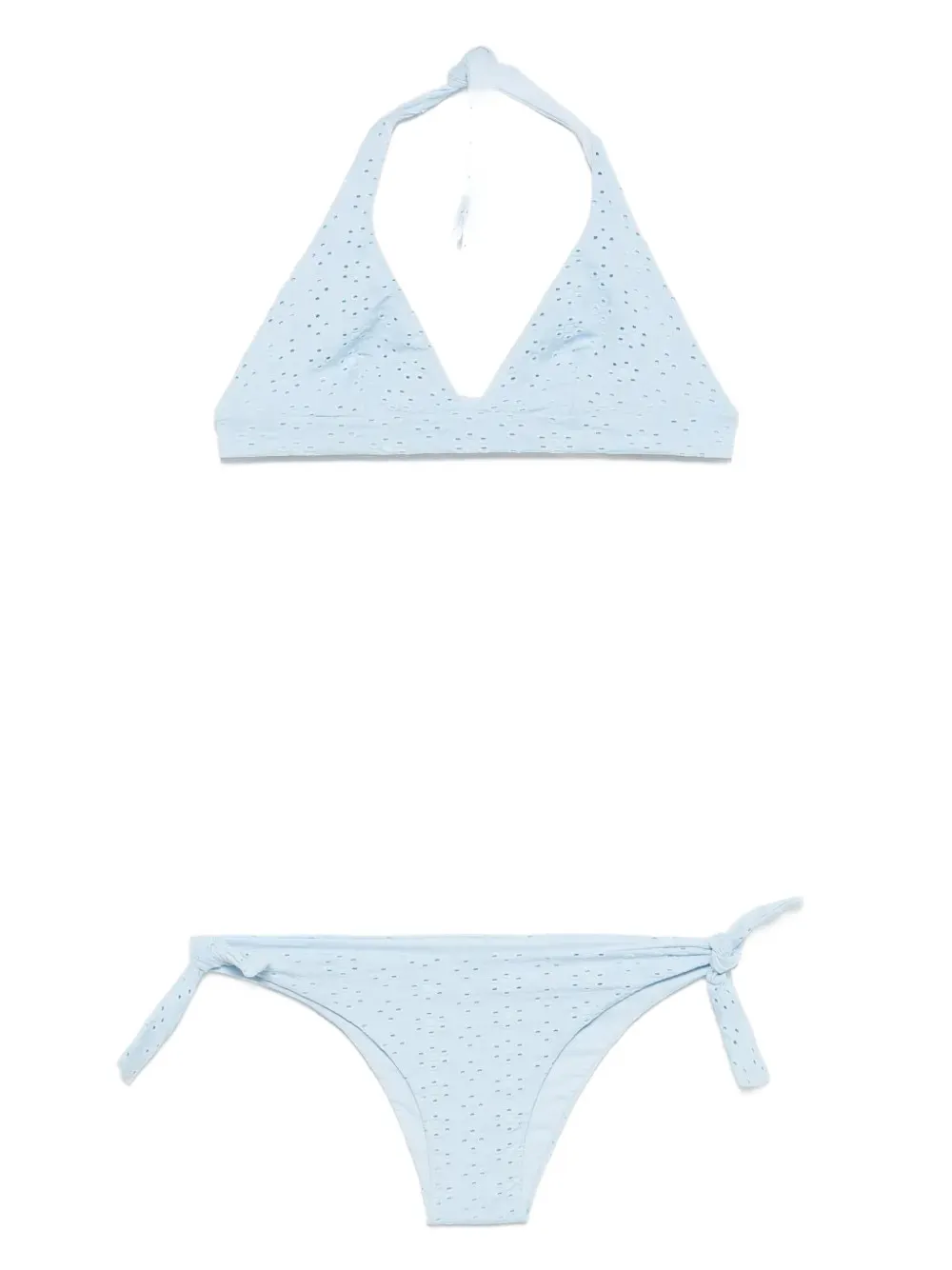 Fisico Cristina Ferrari Textured Halter Bikini In Blue