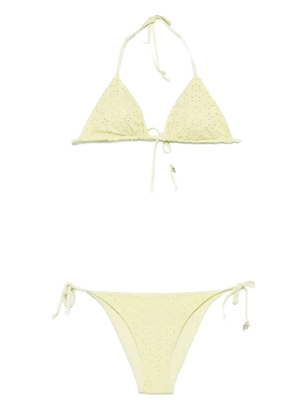 Fisico Cristina Ferrari Textured Triangle Bikini In Green