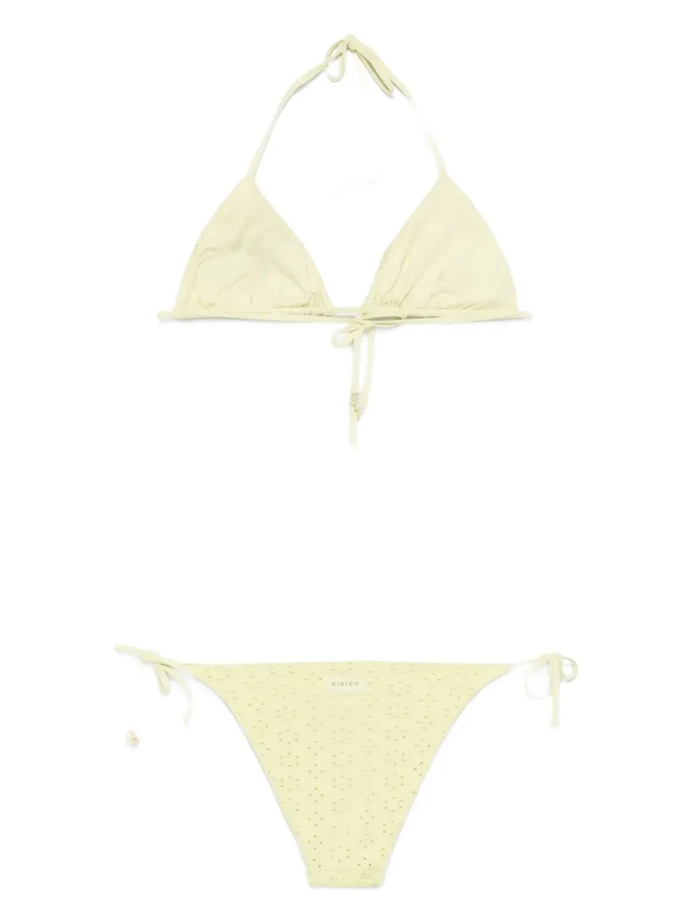 Fisico Cristina Ferrari Textured Triangle Bikini In Green