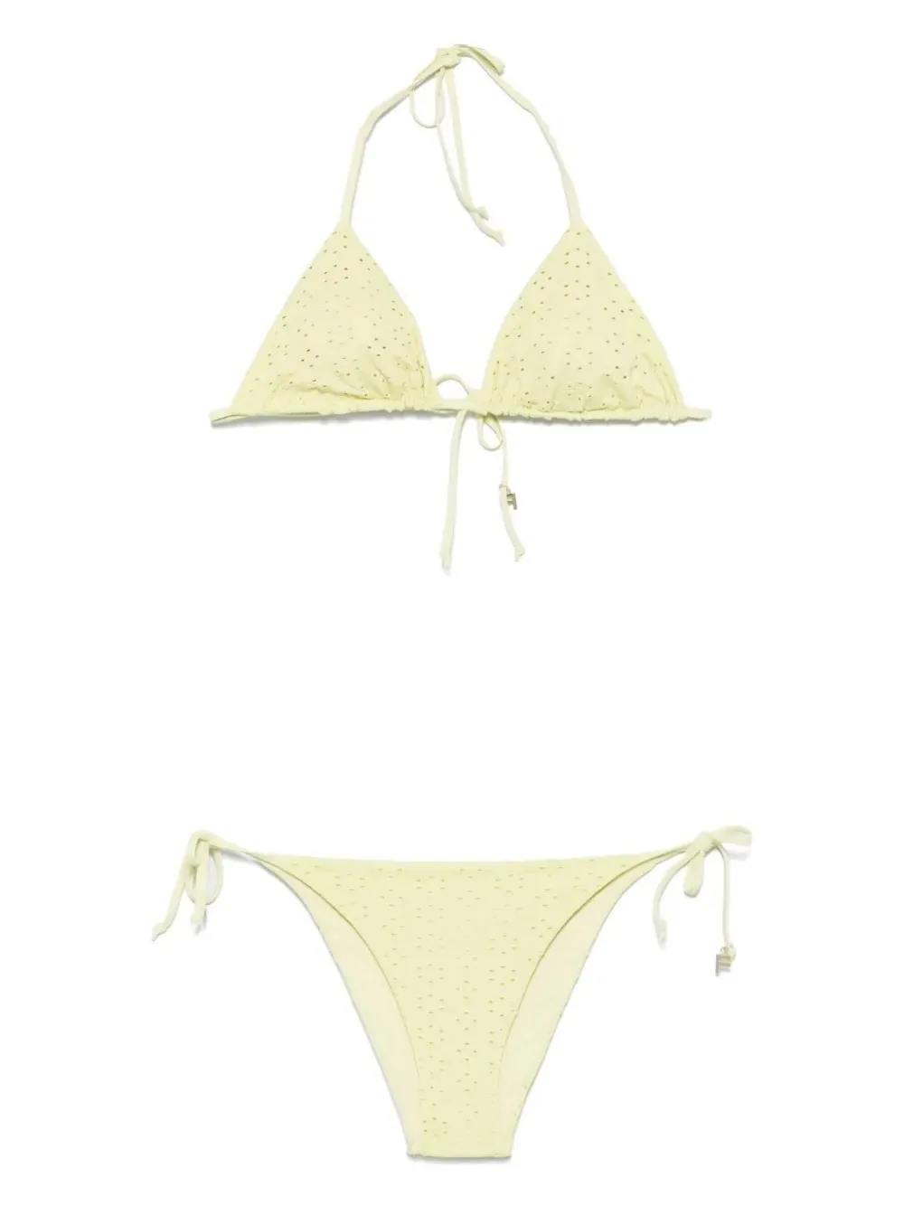 Fisico textured triangle bikini - イエロー Fisico textured triangle bikini - イエロー
