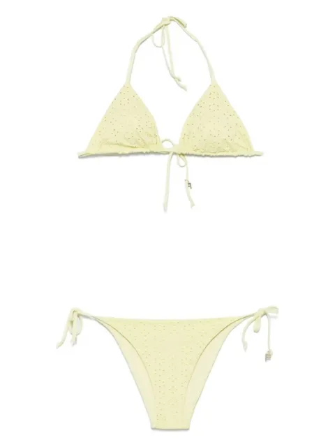 Fisico textured triangle bikini