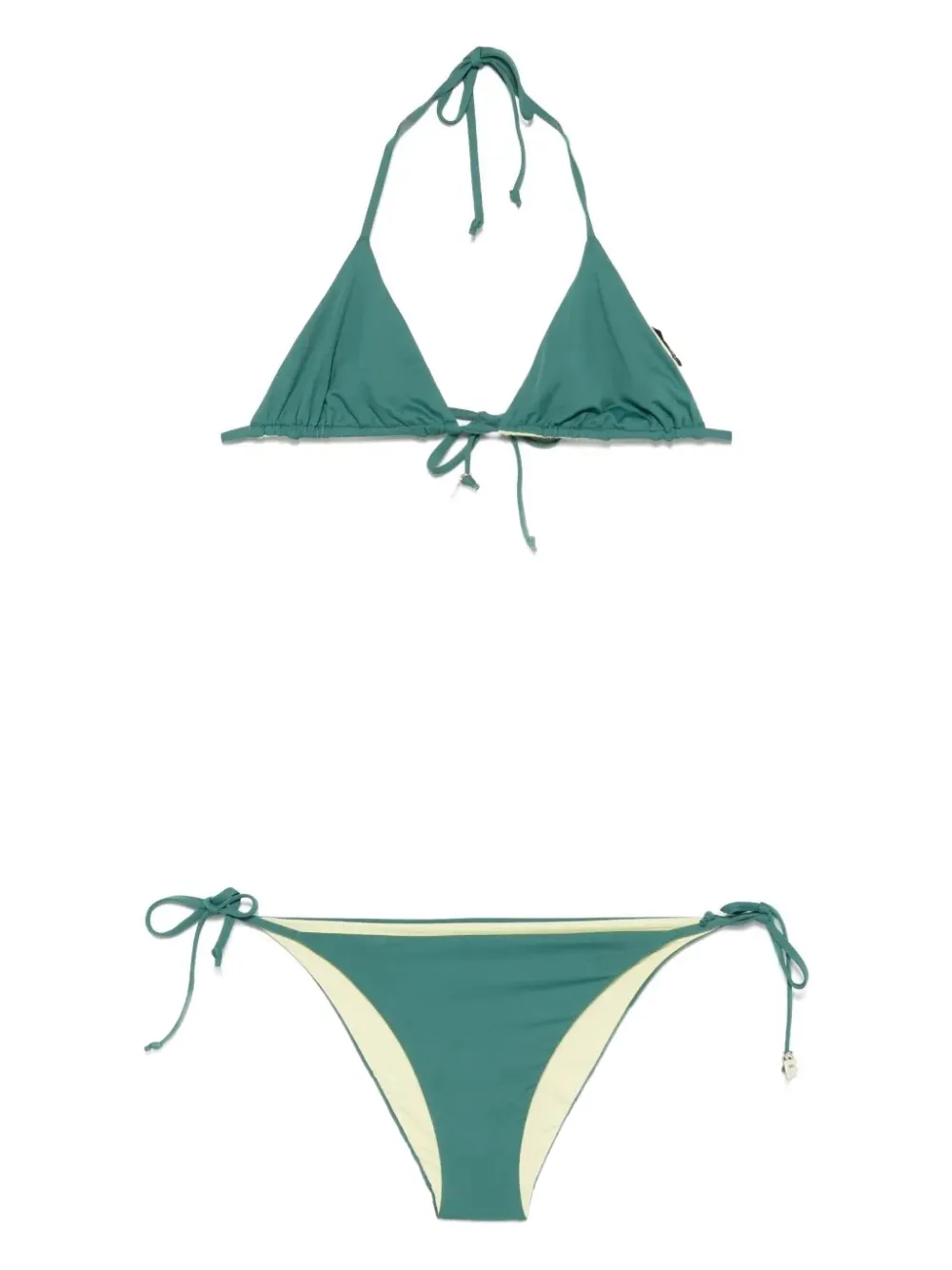 Fisico Cristina Ferrari Triangle Adjustable Bikini Set In Green