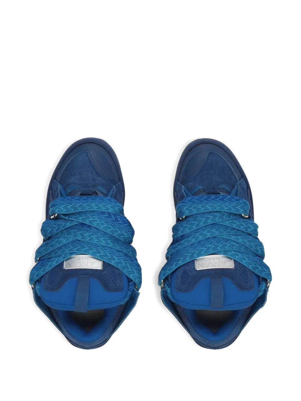 Lanvin Curb lace-up suede sneakers Blue