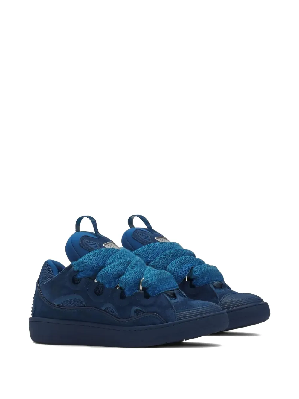 Lanvin Curb lace-up suede sneakers Blue