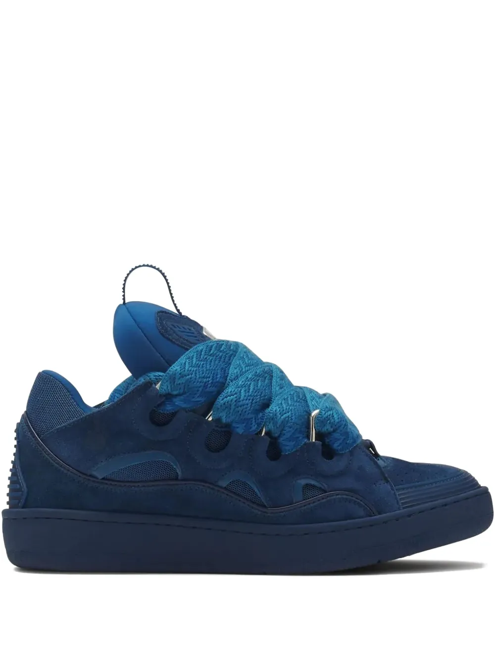 Lanvin Curb lace-up suede sneakers Blue