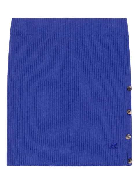 Courrèges ribbed side-button mini skirt