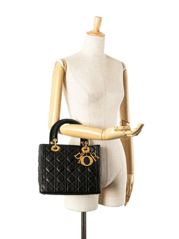 美品・ヴィンテージ【Dior】1997 ラムスキン サッチェルバッグ Christian Dior Pre-Owned 1997 ミディアム ラムスキン レディ