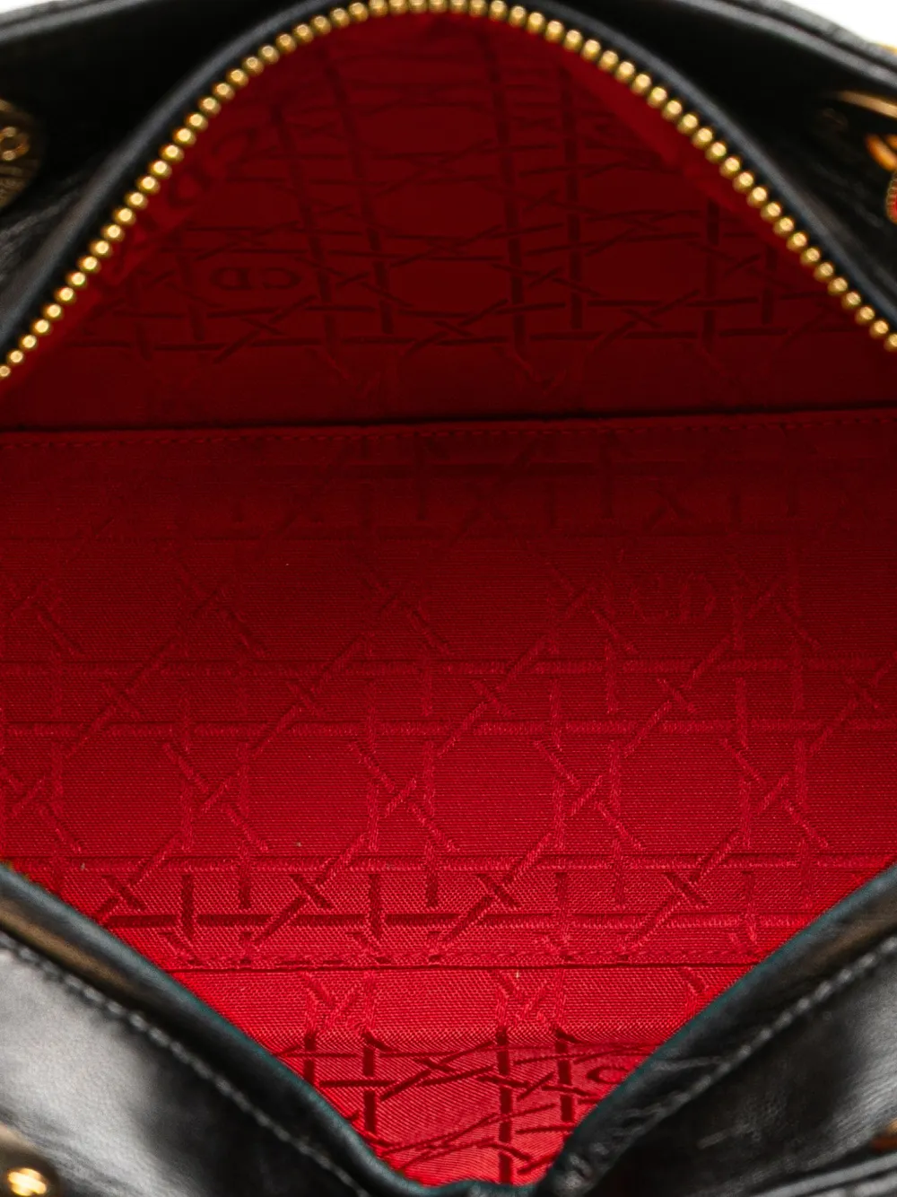 美品・ヴィンテージ【Dior】1997 ラムスキン サッチェルバッグ Christian Dior Pre-Owned 1997 レディ ディオール レザー