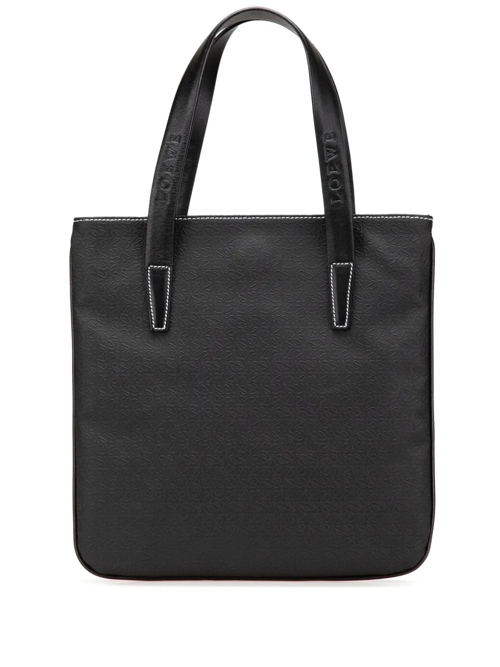 Loewe Pre-Owned 2000-2020 Anagram Leather tote bag - ブラック Loewe Pre-Owned 2000-2020 Anagram Leather tote bag - ブラック