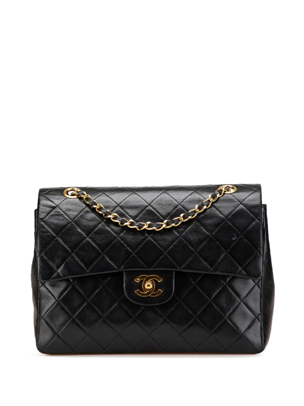 CHANEL Pre-Owned 1989-1991 ミディアム トール クラシック ラムスキン ダブルフラップ ショルダーバッグ - CHANEL Pre-Owned 1989-1991 ミディアム トール クラシック ラムスキン ダブルフラップ ショルダーバッグ -