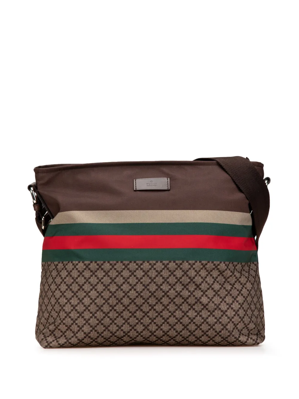 Pre-owned Gucci 2000-2015 Diamante Nylon Web Crossbody Bag