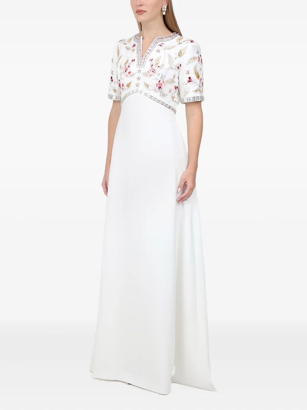 Dina Melwani embellished short-sleeved maxi dress | Evening Dresses | Image 2