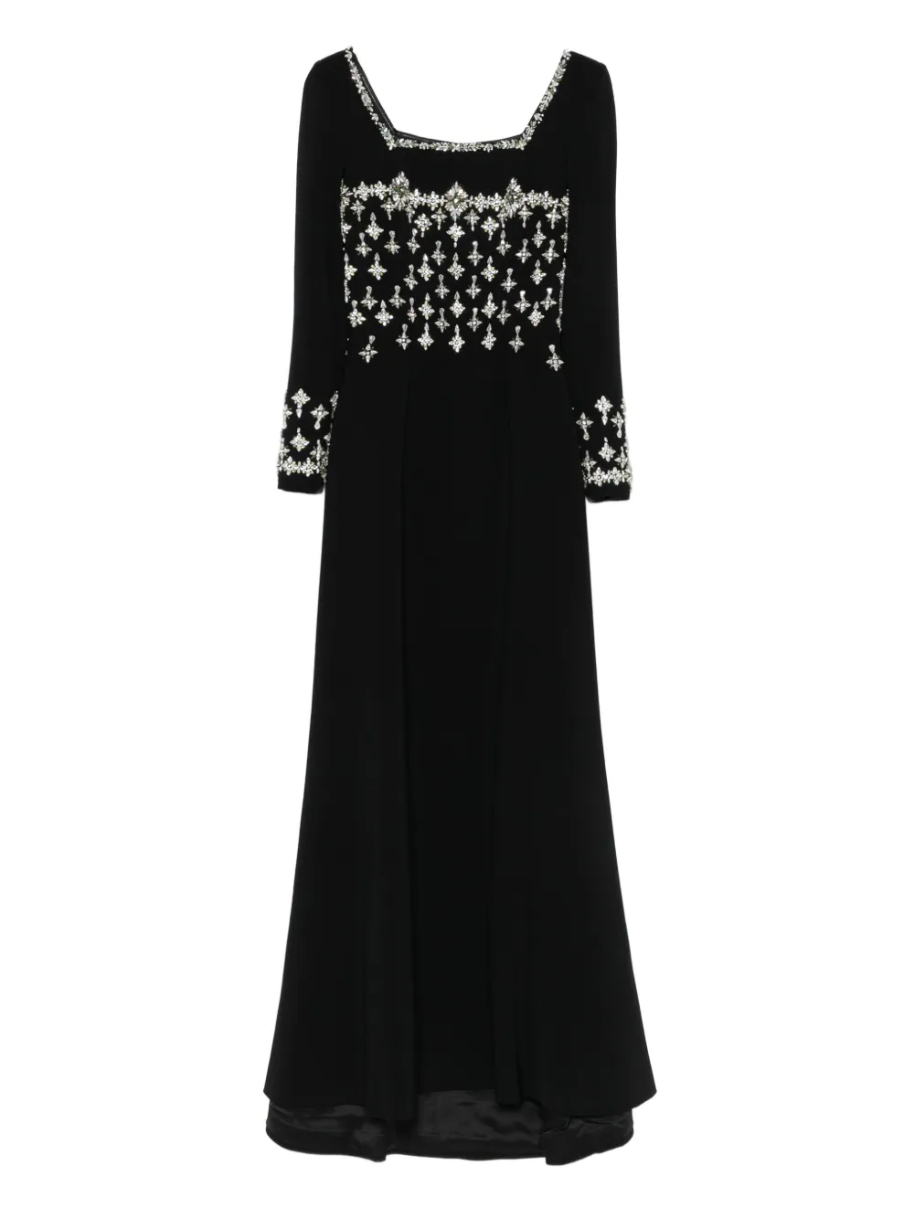 Dina Melwani embellished square-neck maxi dress | Black | Image 1
