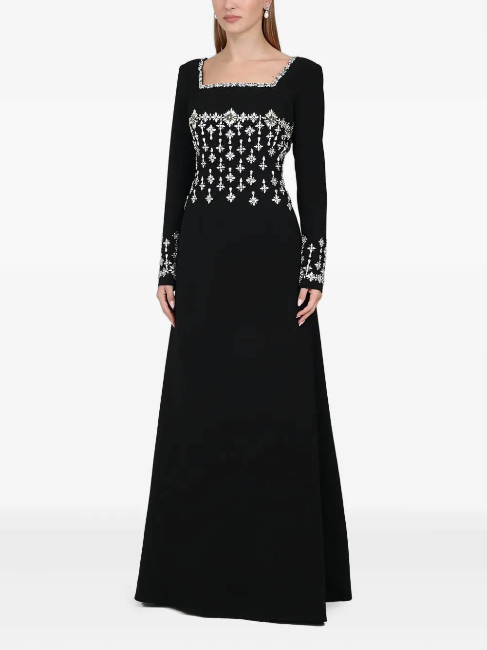 Dina Melwani embellished square-neck maxi dress | Evening Dresses | Image 2