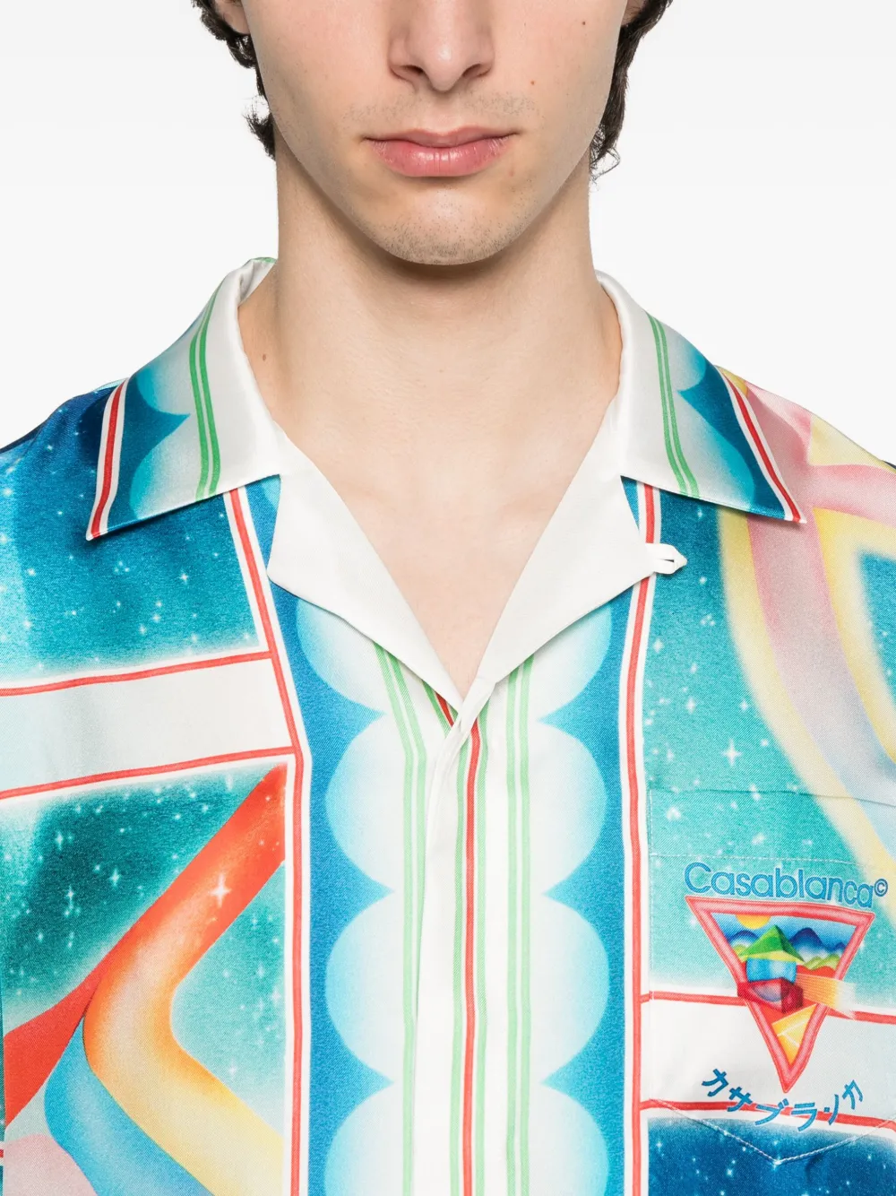 Casablanca Galaxy Court zijden overhemd met geometrische print 01 GALAXY COURT