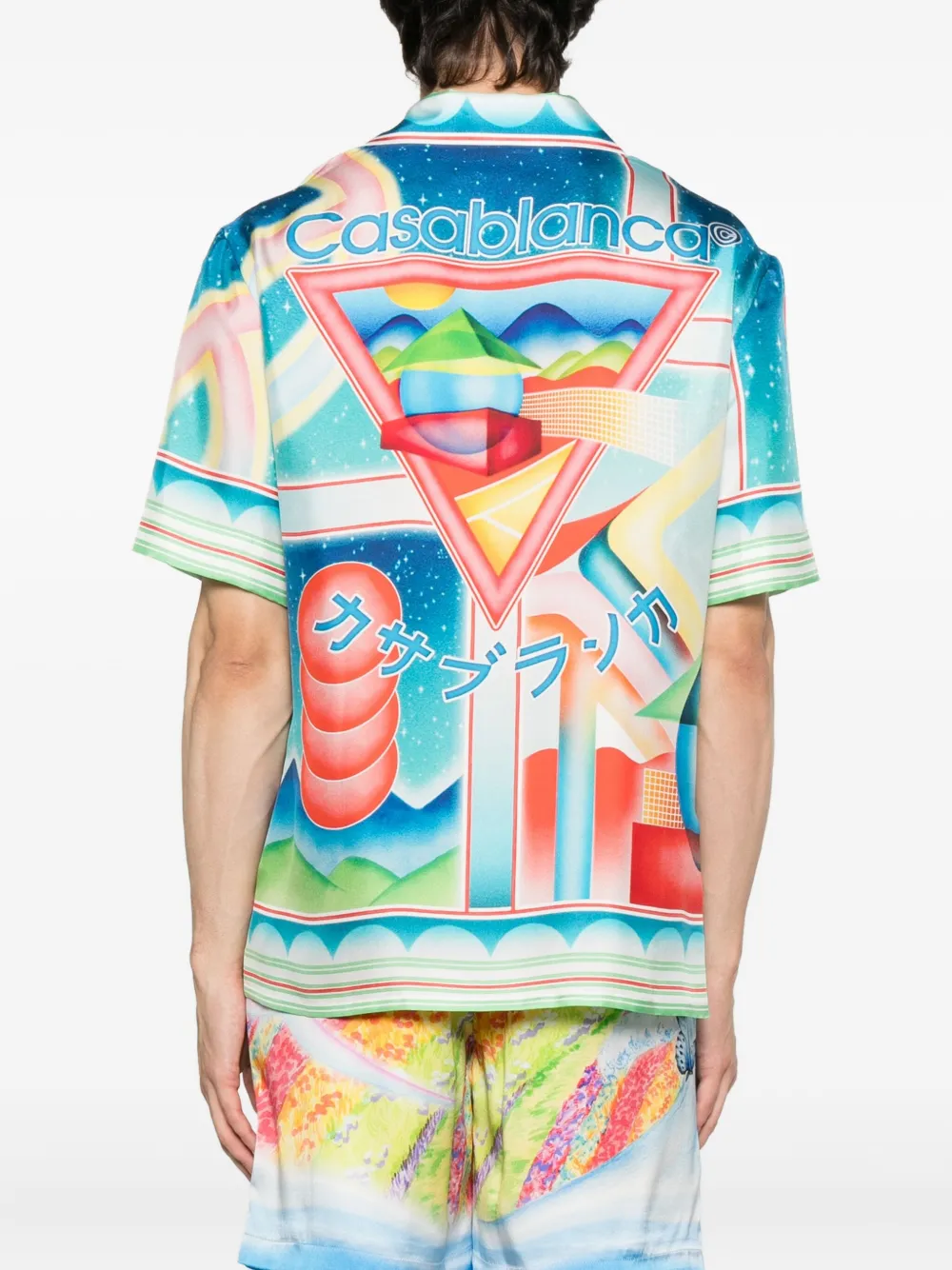 Casablanca Galaxy Court zijden overhemd met geometrische print 01 GALAXY COURT