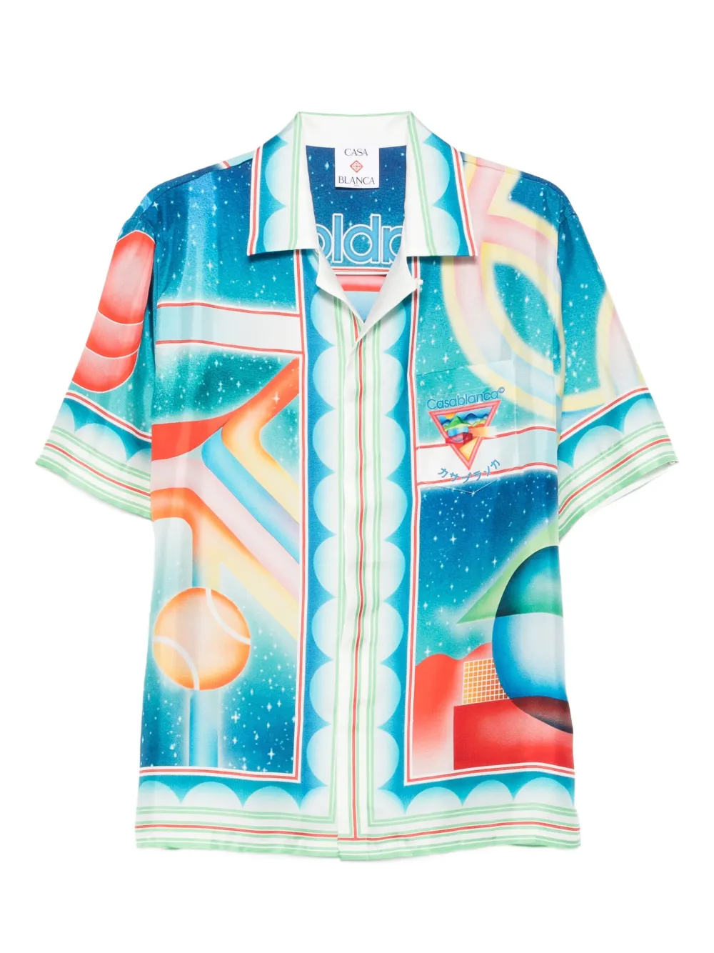 Casablanca Galaxy Court geometric-print silk shirt | Image 1