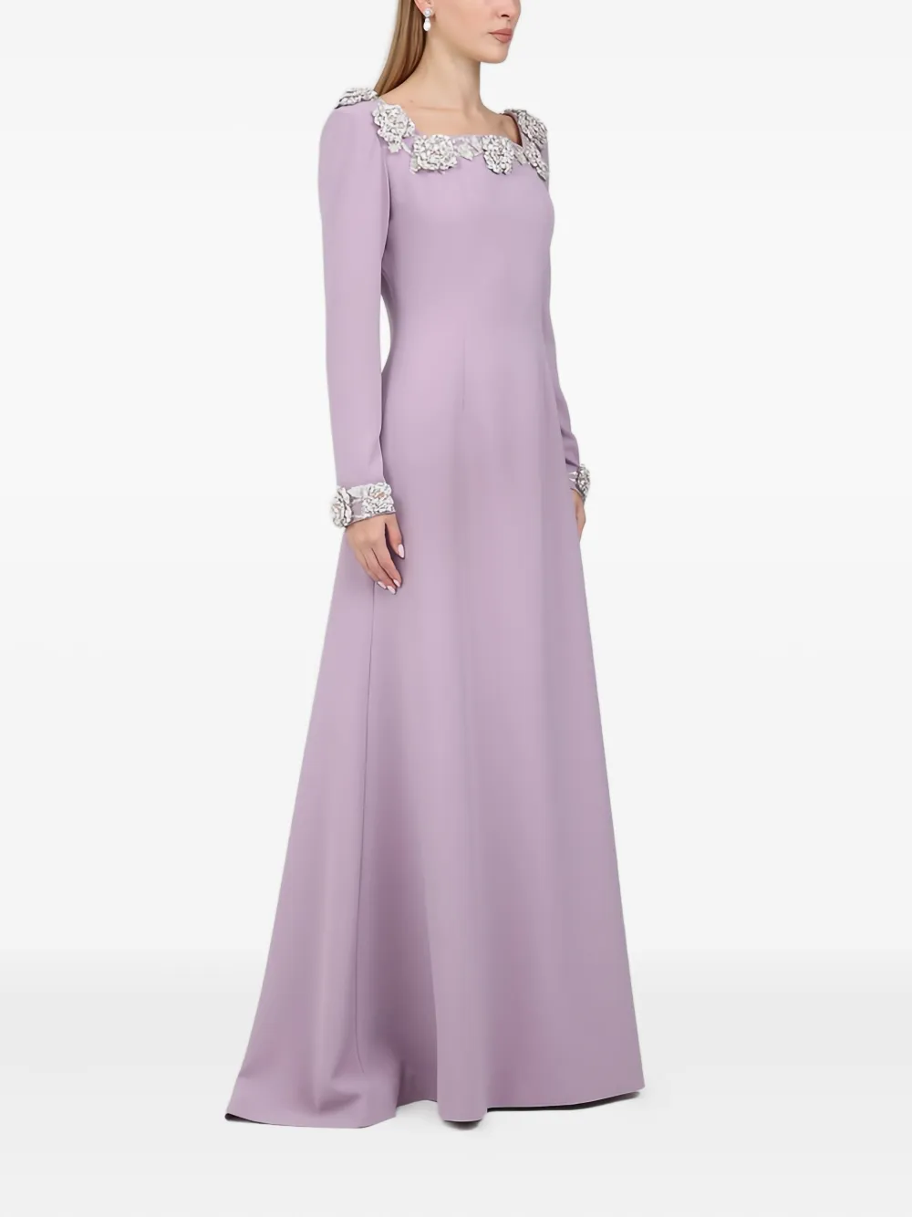 Dina Melwani embellished long-sleeve maxi dress | Evening Dresses | Image 2