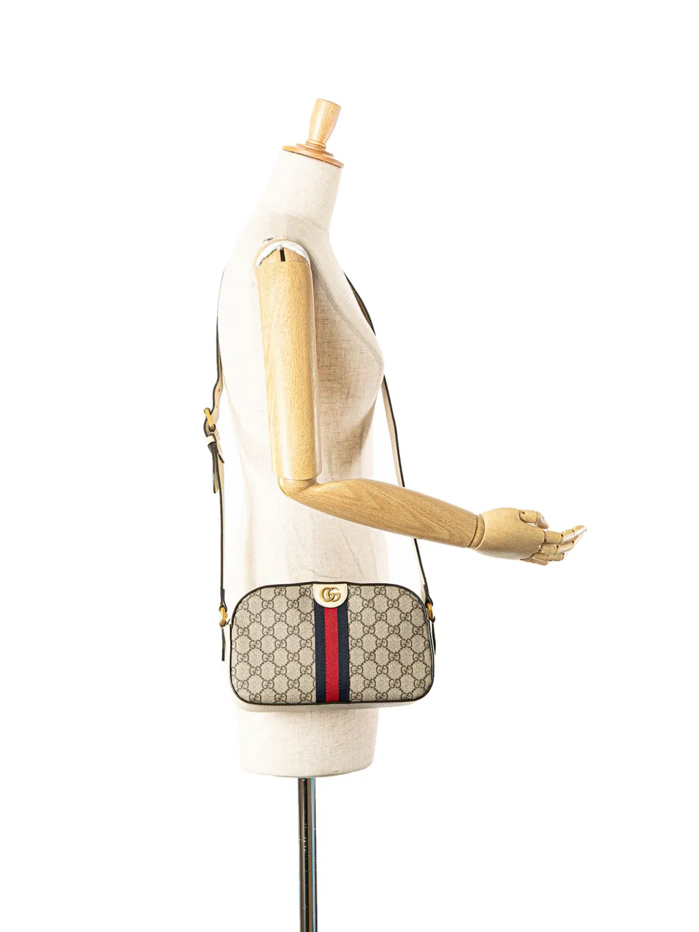 Gucci Pre-Owned 2016-2025 Small GG Supreme Textured Calfskin Web Ophidia Camera Bag crossbody bag | Pre-Owned | Image 2