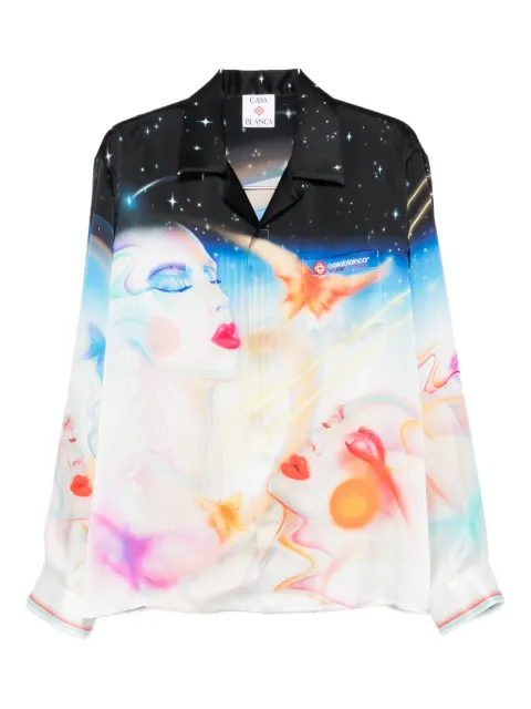 Casablanca chemise en soie à imprimé graphique