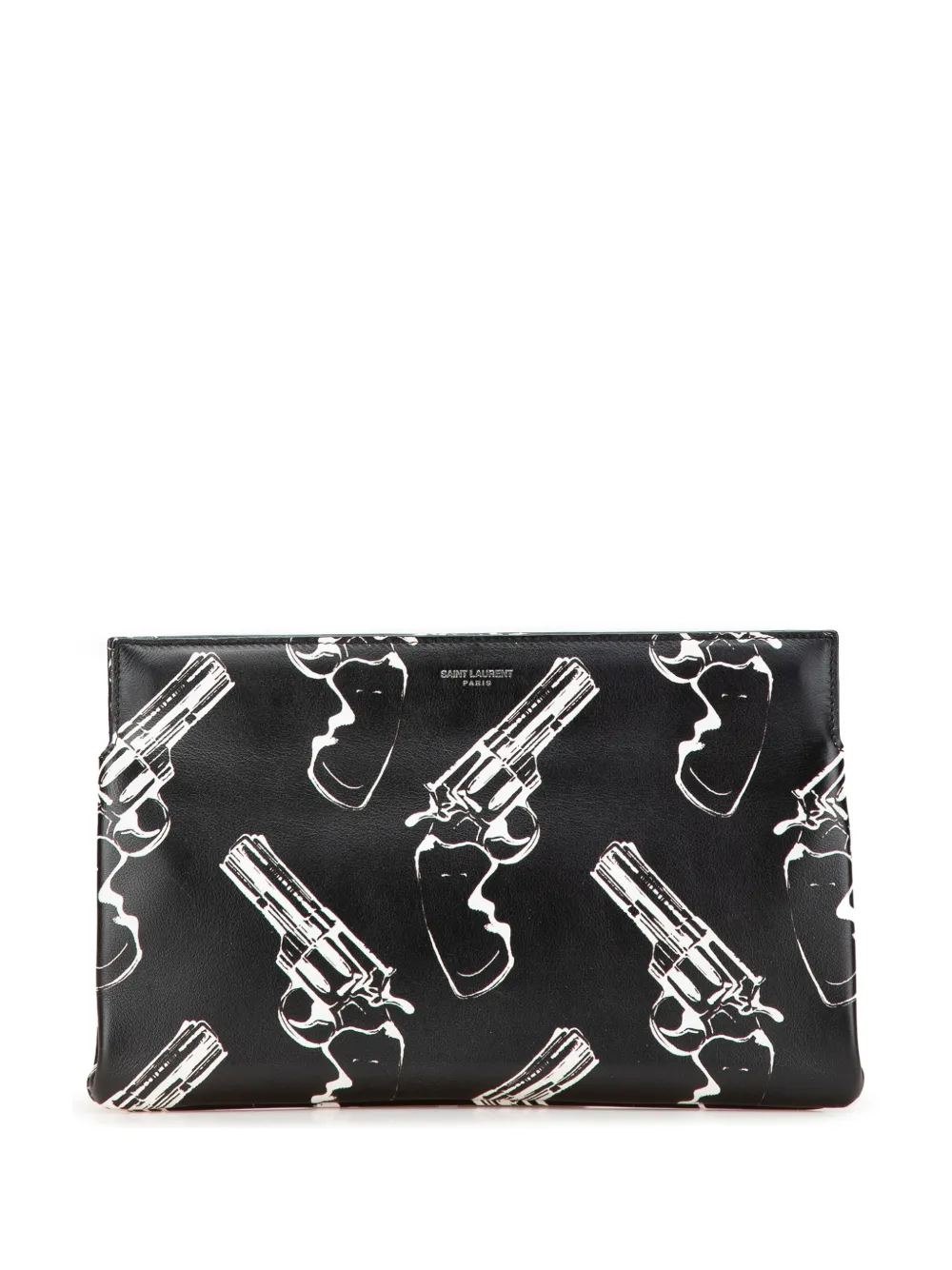 Saint Laurent Pre-Owned 2014 Leather Gun Pop Print clutch bag | Black | Image 1