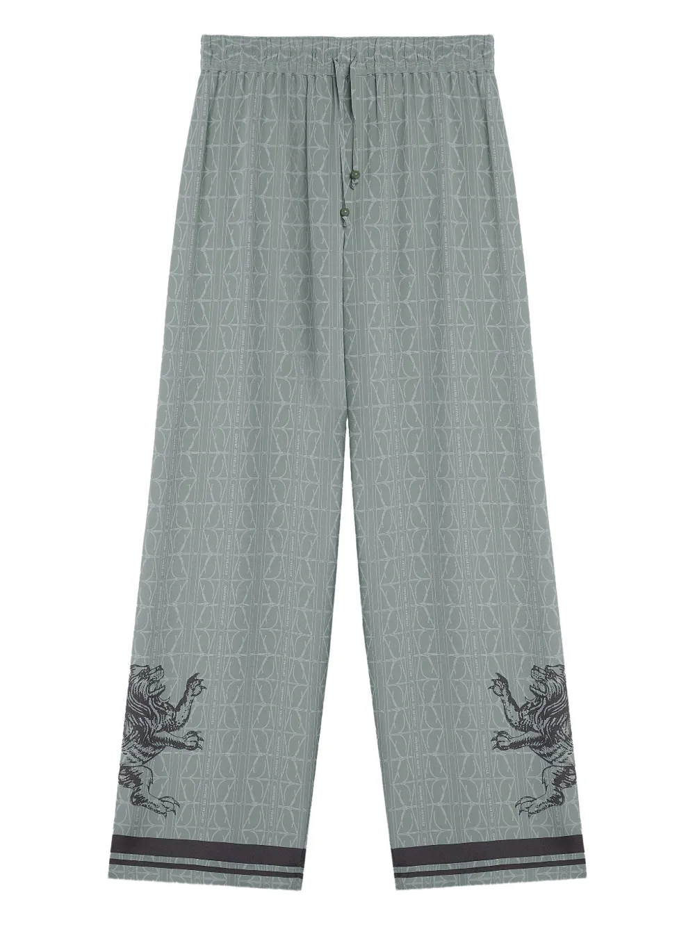 DDA lion-embellished geometric-print pants | Blue | Image 1