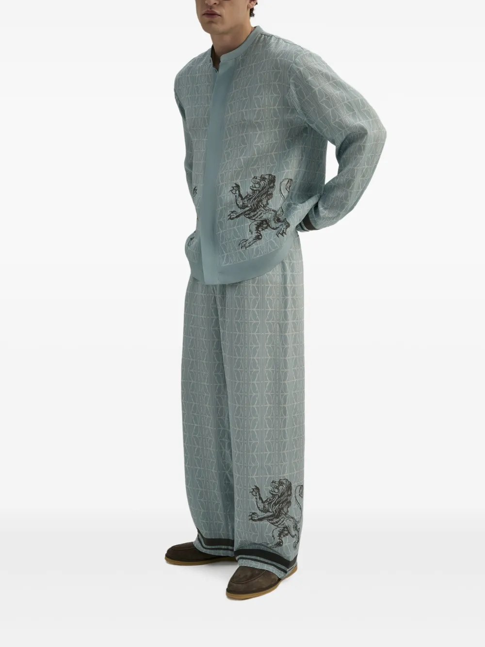 DDA lion-embellished geometric-print pants | Regular-Fit & Straight Leg Pants | Image 2