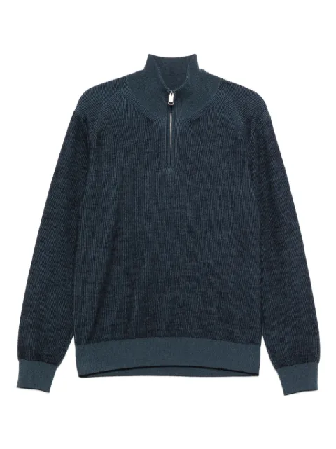 Brioni ribbed zip-neck sweater