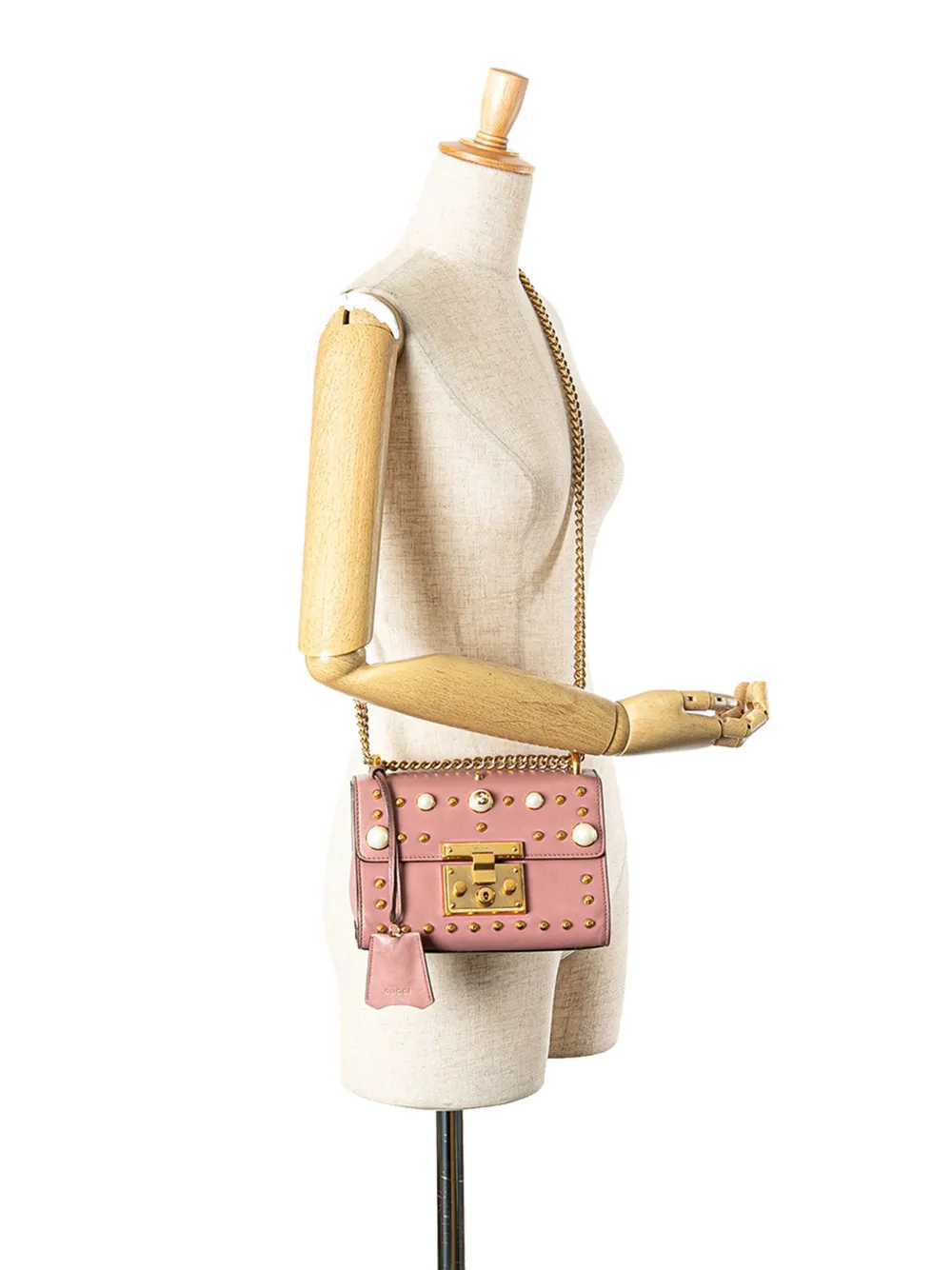 Gucci Pre-Owned 2016-2025 스몰 펄 스터드 레더 패드락 크로스 백 | Pre-Owned | Image 2