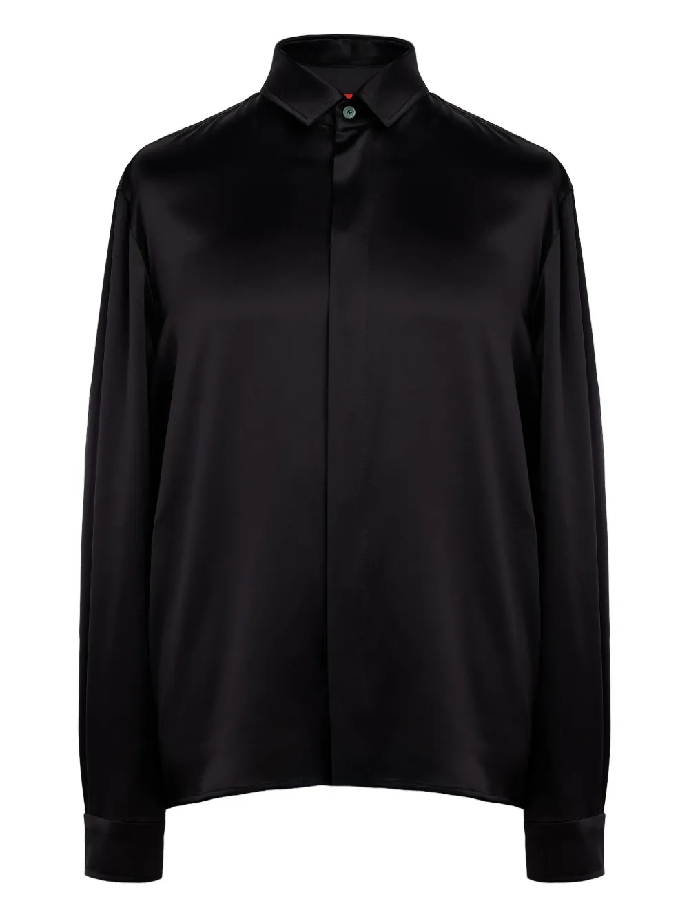 DDA long-sleeved stretch-silk shirt | Black | Image 1