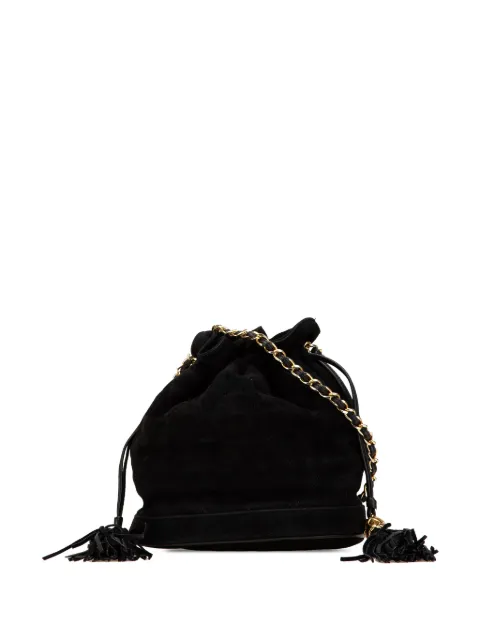 CHANEL Pre-Owned شنطة باكيت شمواه برباط وشرابة 1989-1991