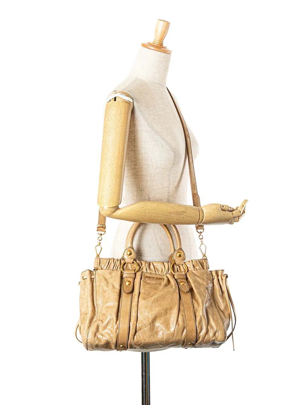 Miu Miu Pre-Owned 2010s Vitello Lux Gathered satchel | Pre-Owned | Image 2
