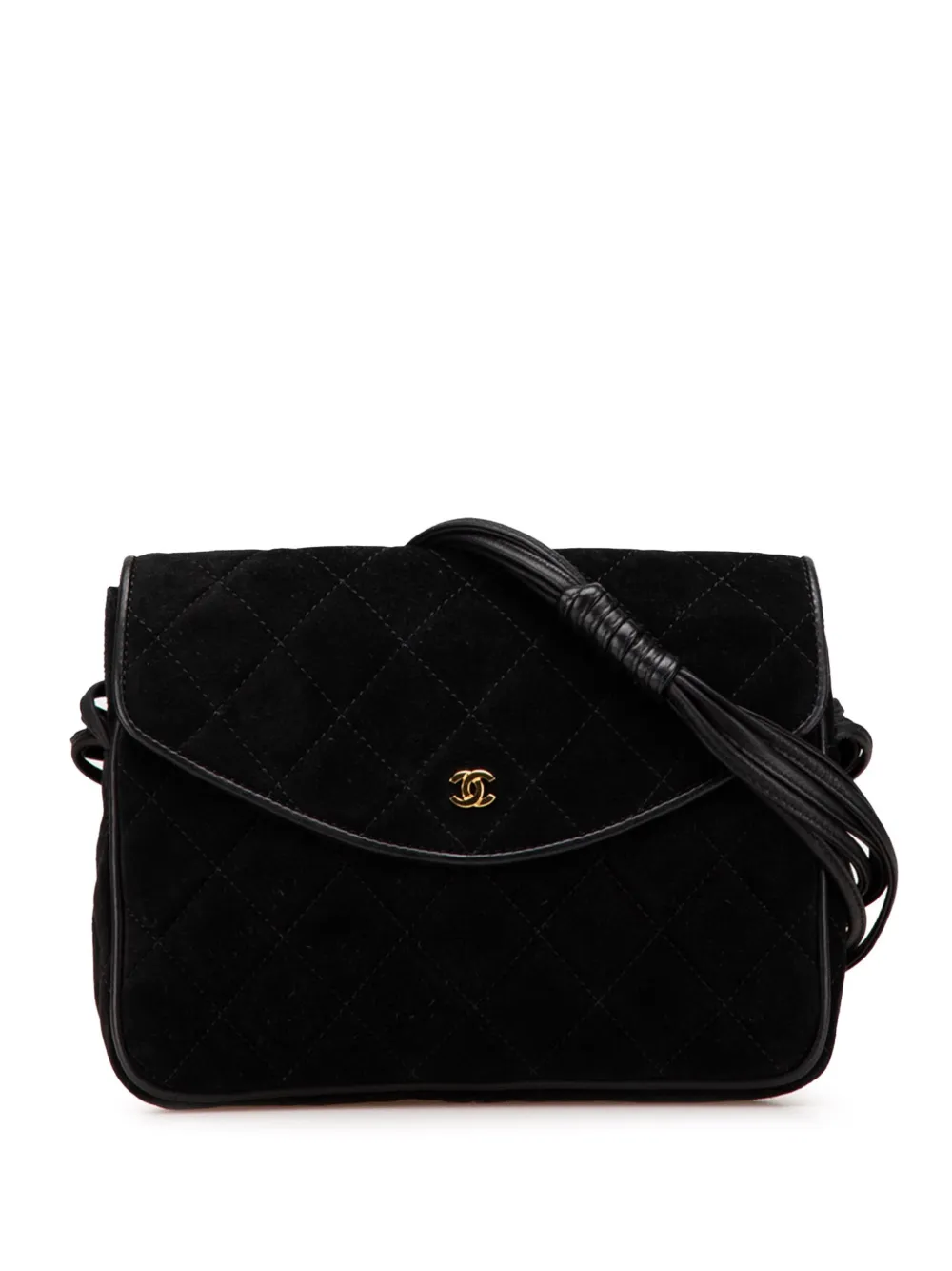 CHANEL Pre-Owned 1986-1988 CC Quilted Suede shoulder bag | Black | Image 1