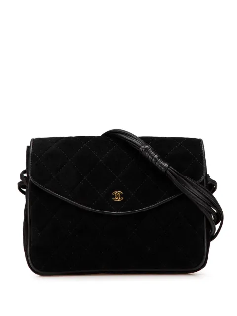 CHANEL Pre-Owned 1986-1988 CC Quilted Suede shoulder bag