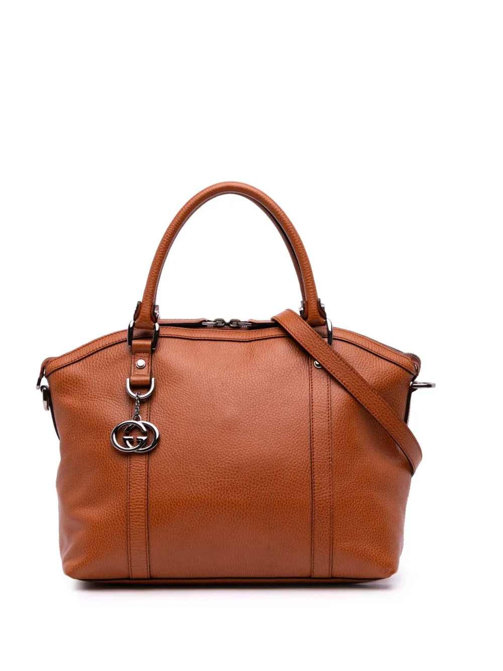 Gucci Pre-Owned 2016-2025 Leather GG Charm Dome satchel - ブラウン Gucci Pre-Owned 2016-2025 Leather GG Charm Dome satchel - ブラウン