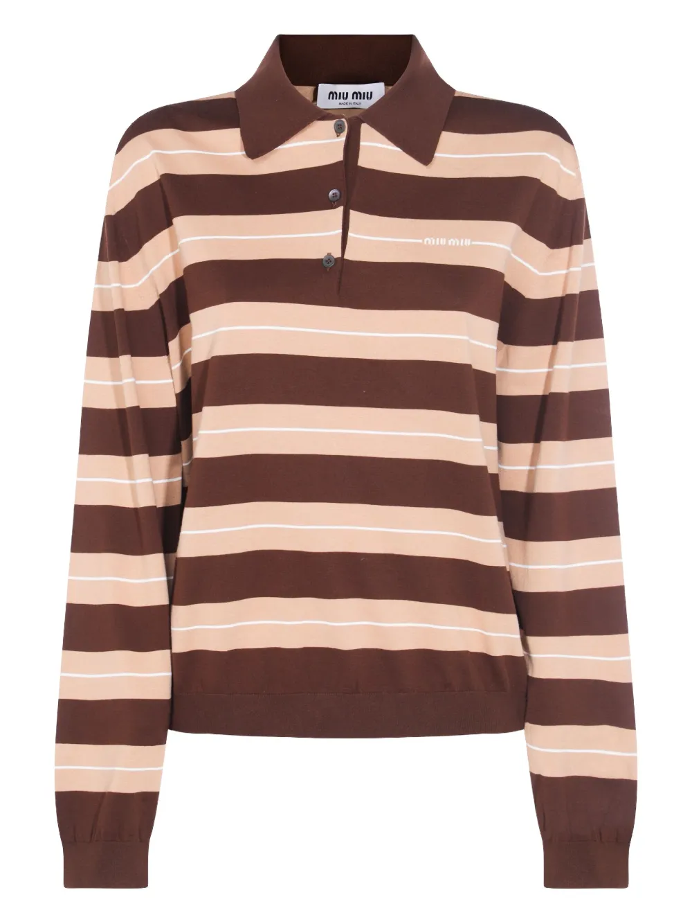 Miu Gestreepte polotop Bruin