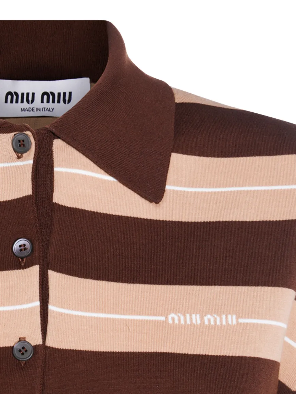Miu Gestreepte polotop Bruin