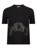 Nina Ricci lace-insert cotton T-shirt - Black