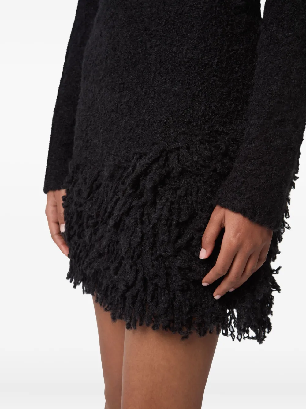 Nina Ricci fringed mini skirt Zwart