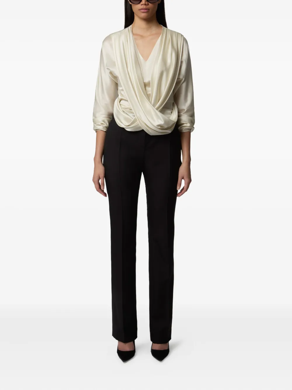 Nina Ricci Top met V-hals - Beige