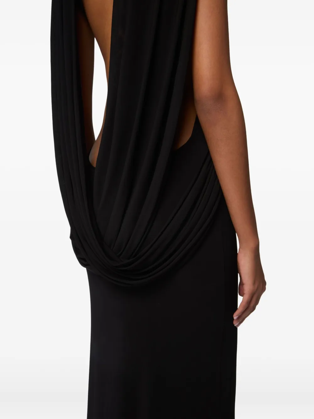 Nina Ricci Gedrapeerde maxi-jurk met hoge hals Zwart
