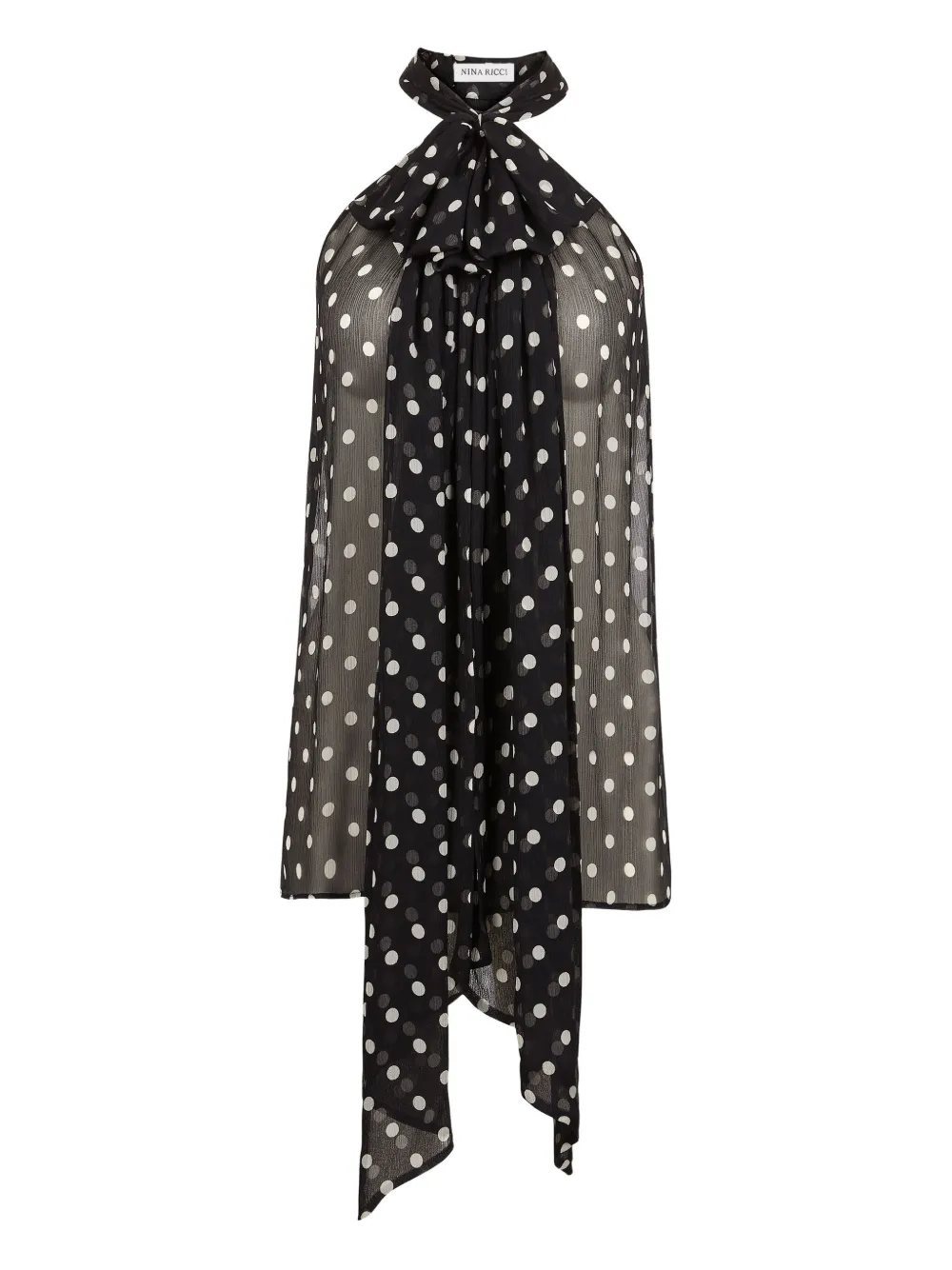 halterneck polka-dot top