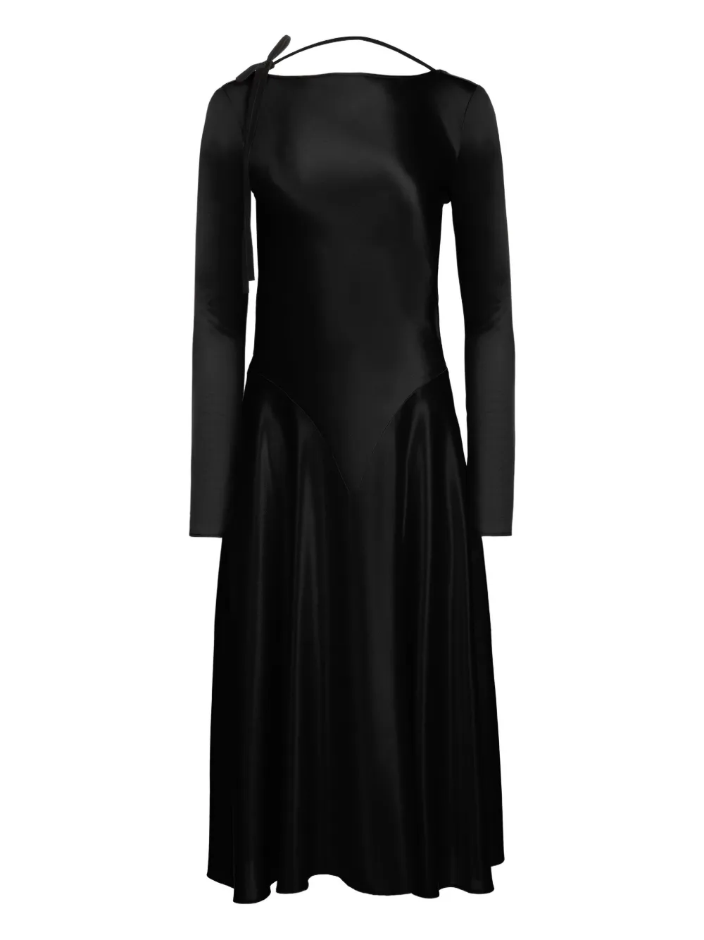 Nina Ricci Satijnen midi-jurk U9000 BLACK