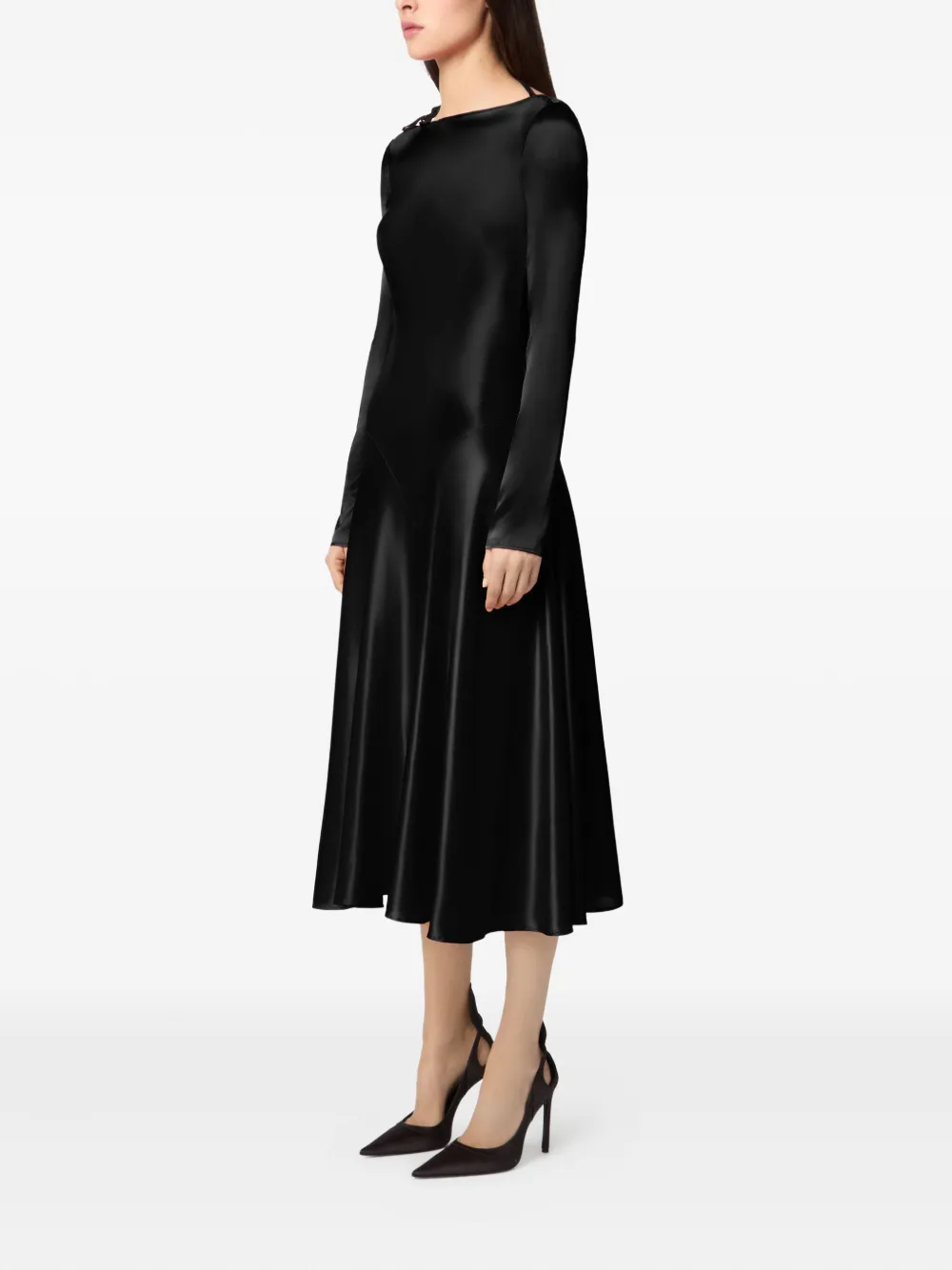 Nina Ricci Satijnen midi-jurk - U9000 BLACK