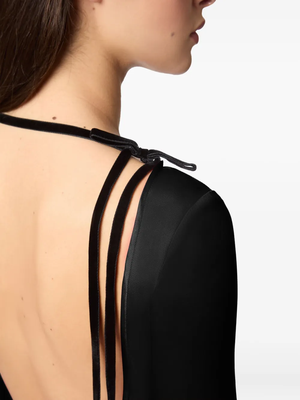 Nina Ricci Satijnen midi-jurk U9000 BLACK