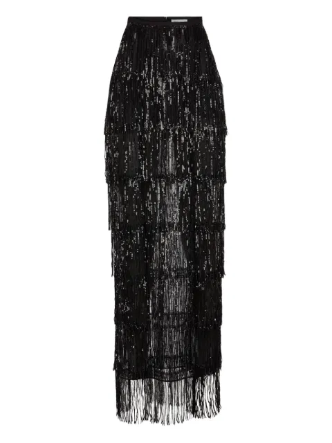 Nina Ricci sequin-fringed maxi skirt