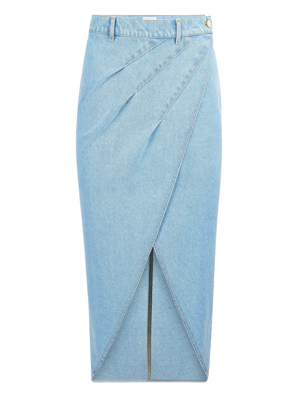 Nina Ricci draped denim midi skirt Blauw