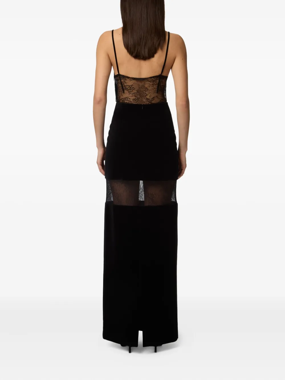 Nina Ricci Maxi-rok verfraaid met kant Zwart