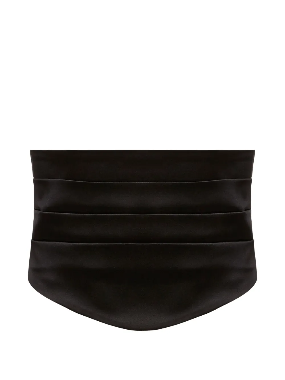 Nina Ricci Pleated Satin Belt In Black