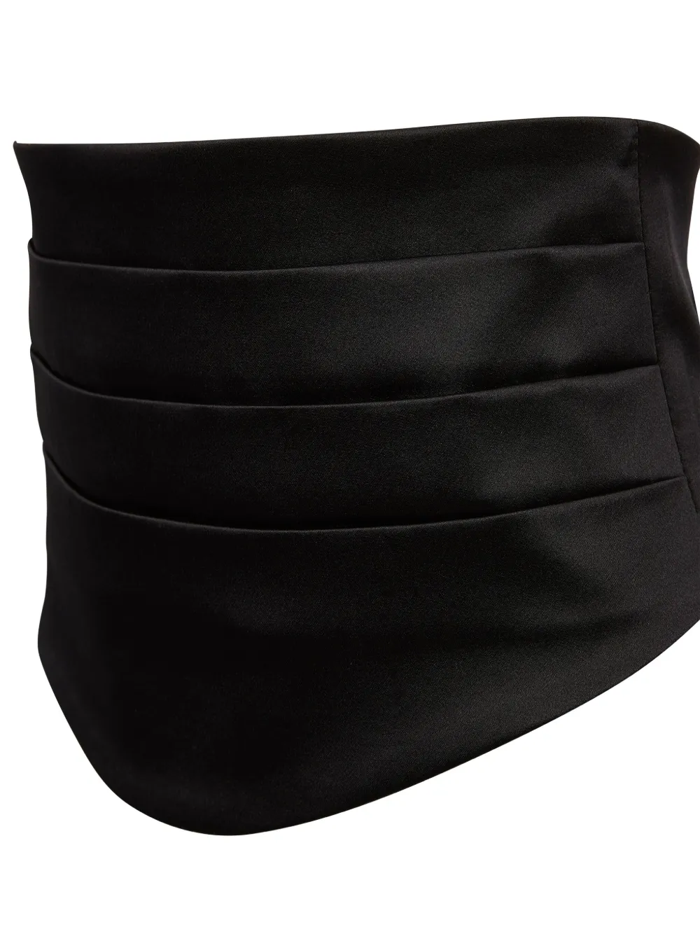 Nina Ricci Pleated Satin Belt In Black